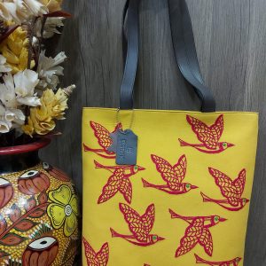 Sui Dhaga Tote Bag with Birds Embroidery