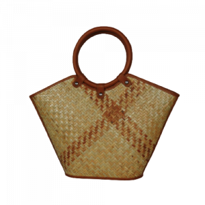 Sitalpati Handbag with Double Circular Handles - Tan