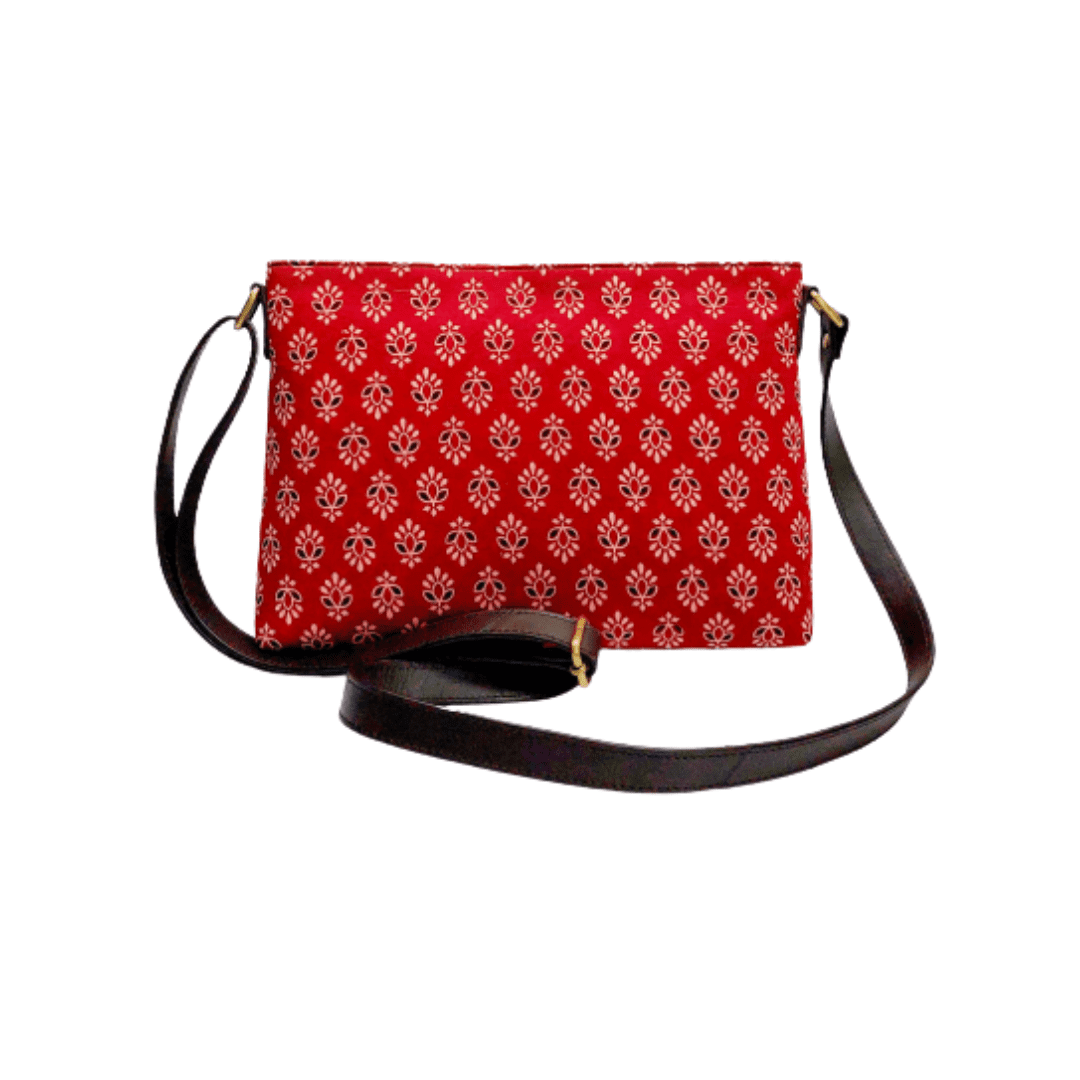 Round Sling Bag Medium - Ajrakh Red –