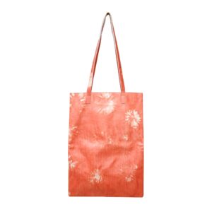 Tie Dye Leather Catch All Tote - Red