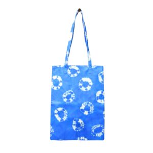 Tie Dye Leather Catch All Tote - Blue