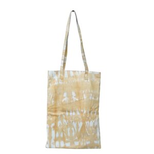 Tie Dye Leather Catch All Tote - Tan
