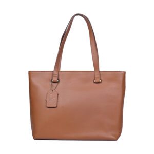 Women's Leather Tote Bag - Tan