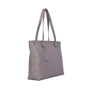 Women's Leather Tote Bag - Taupe