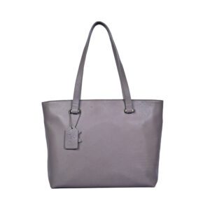 Women's Leather Tote Bag - Gray