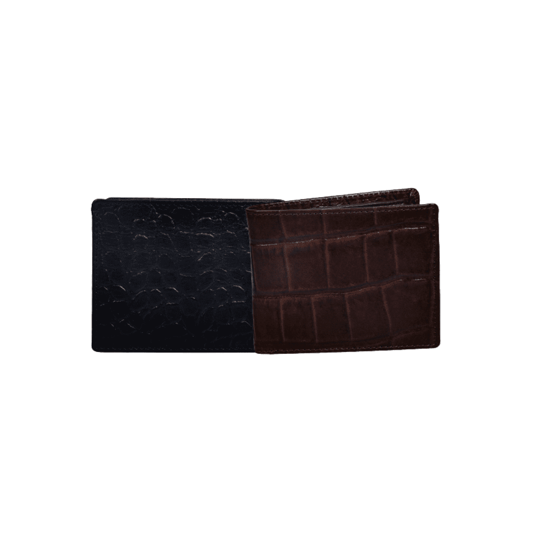 Genuine Leather Men's Wallets with Croco Print - Ecstatic Bags